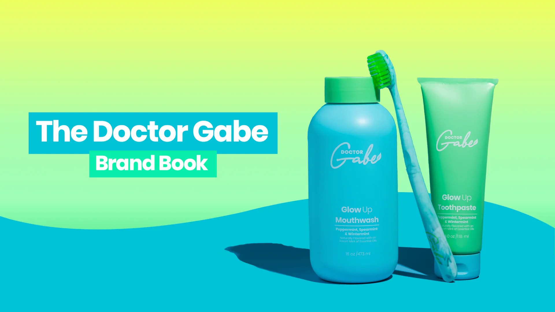 A spread from the Doctor Gabe brand book.